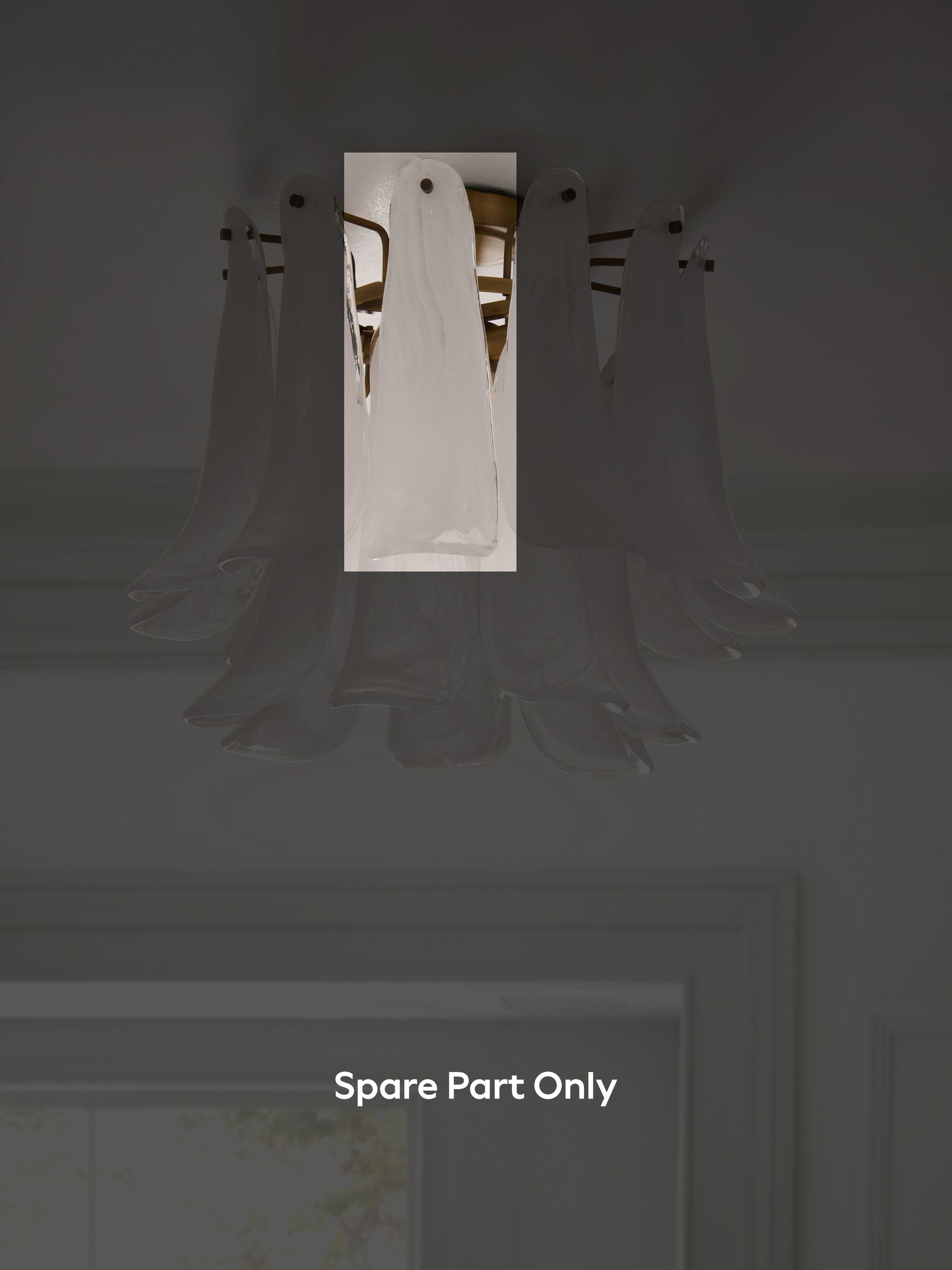 White Messina flush spare glass shade H91295 - British product