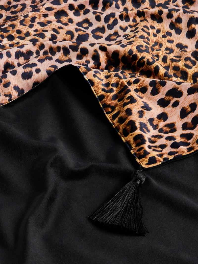 Rockett St George leopard print velvet throw 150x120cm - British product