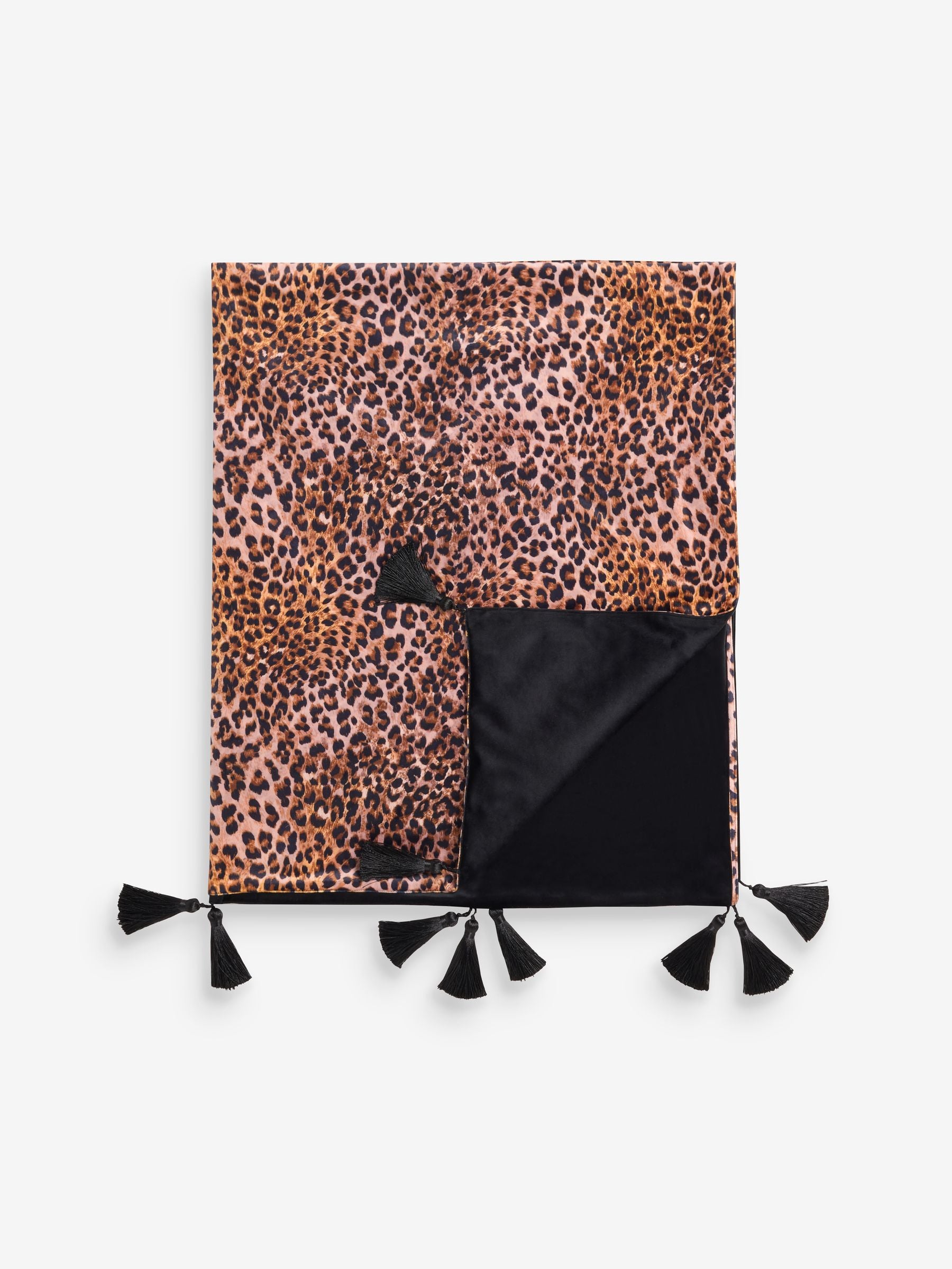 Rockett St George leopard print velvet throw 150x120cm - British product