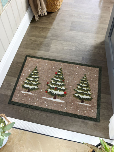Next My Mat Beige Christmas Winter Trees Mat- Buy online at McGrocer