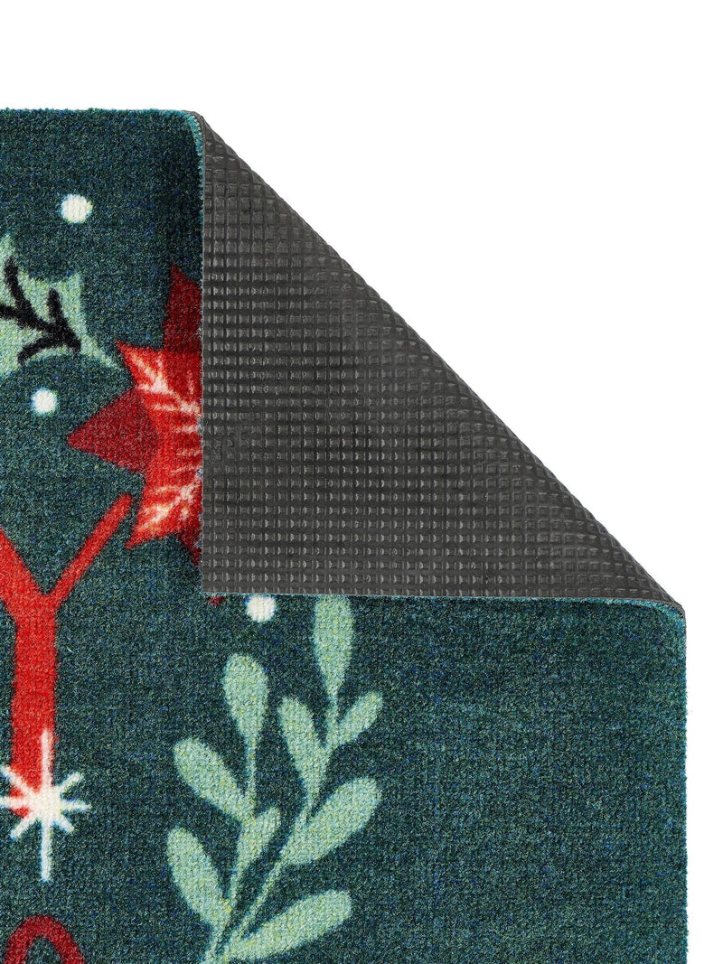 My Mat green Christmas festive joy runner 150x50cm, imported from the UK
