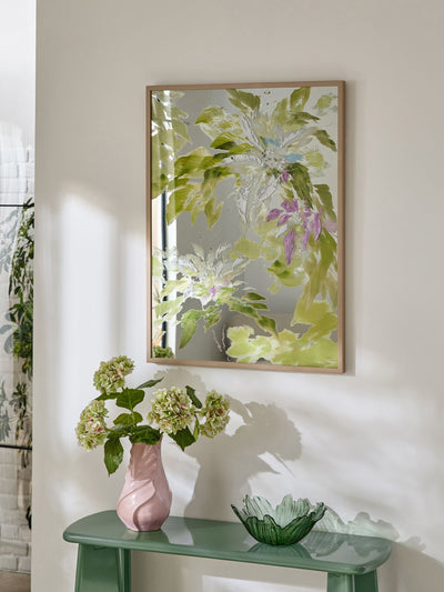 Next Green Floral Hand-Painted Mirror Wall Art- Buy online at McGrocer