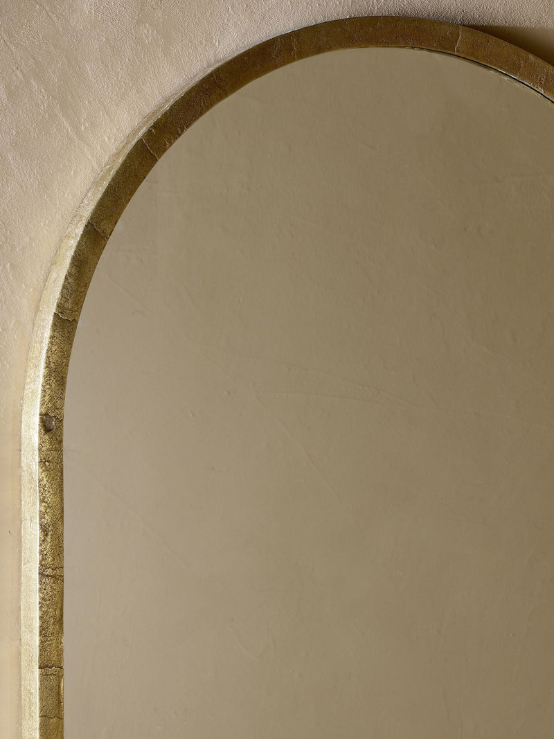 Nkuku Brass Murwara Arch Mirror for mantelpiece, UK version