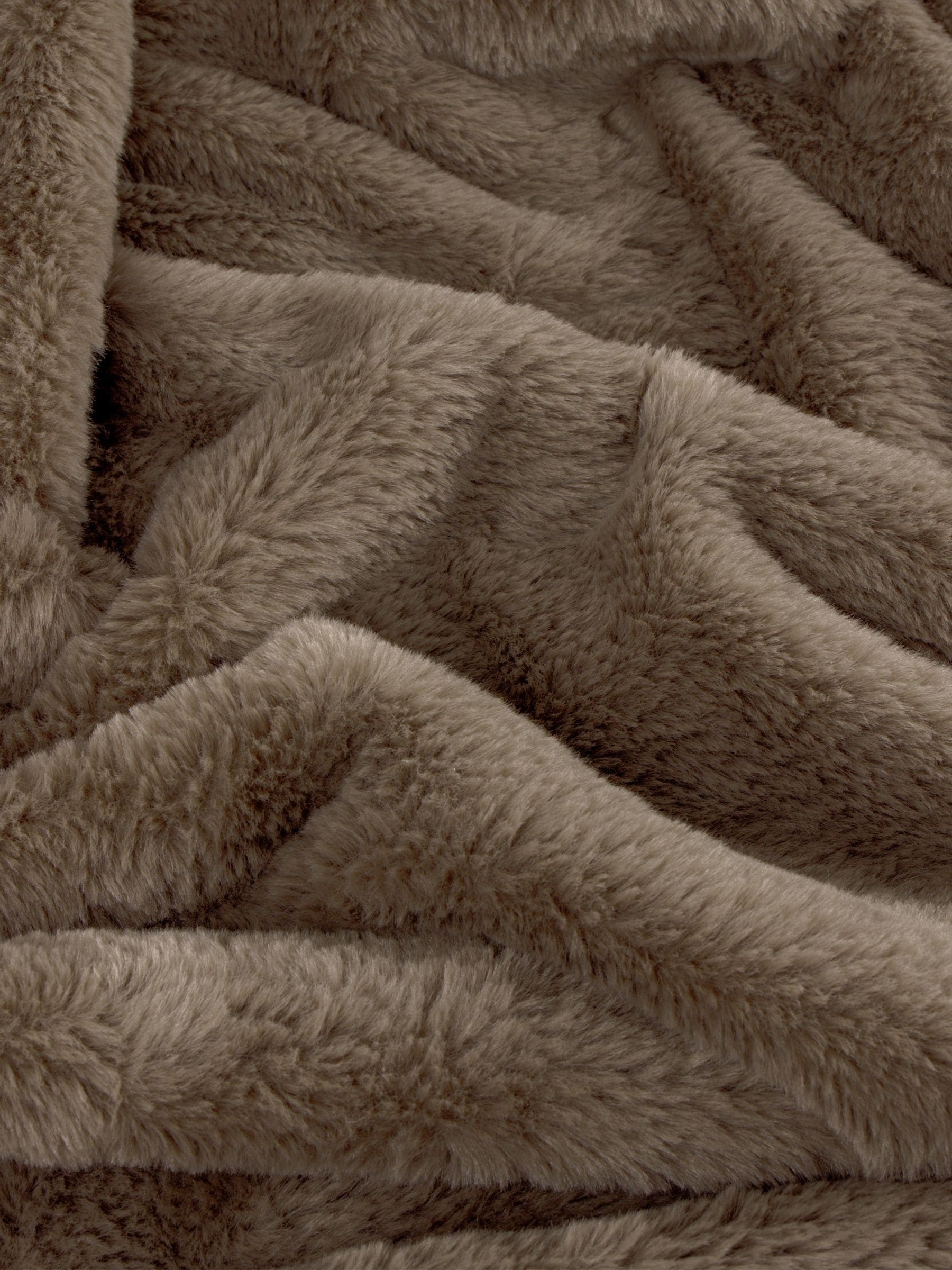 Furn Mocha Brown faux fur throw 180x130cm, UK version