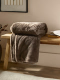 Furn Mocha Brown faux fur throw 180x130cm, UK version