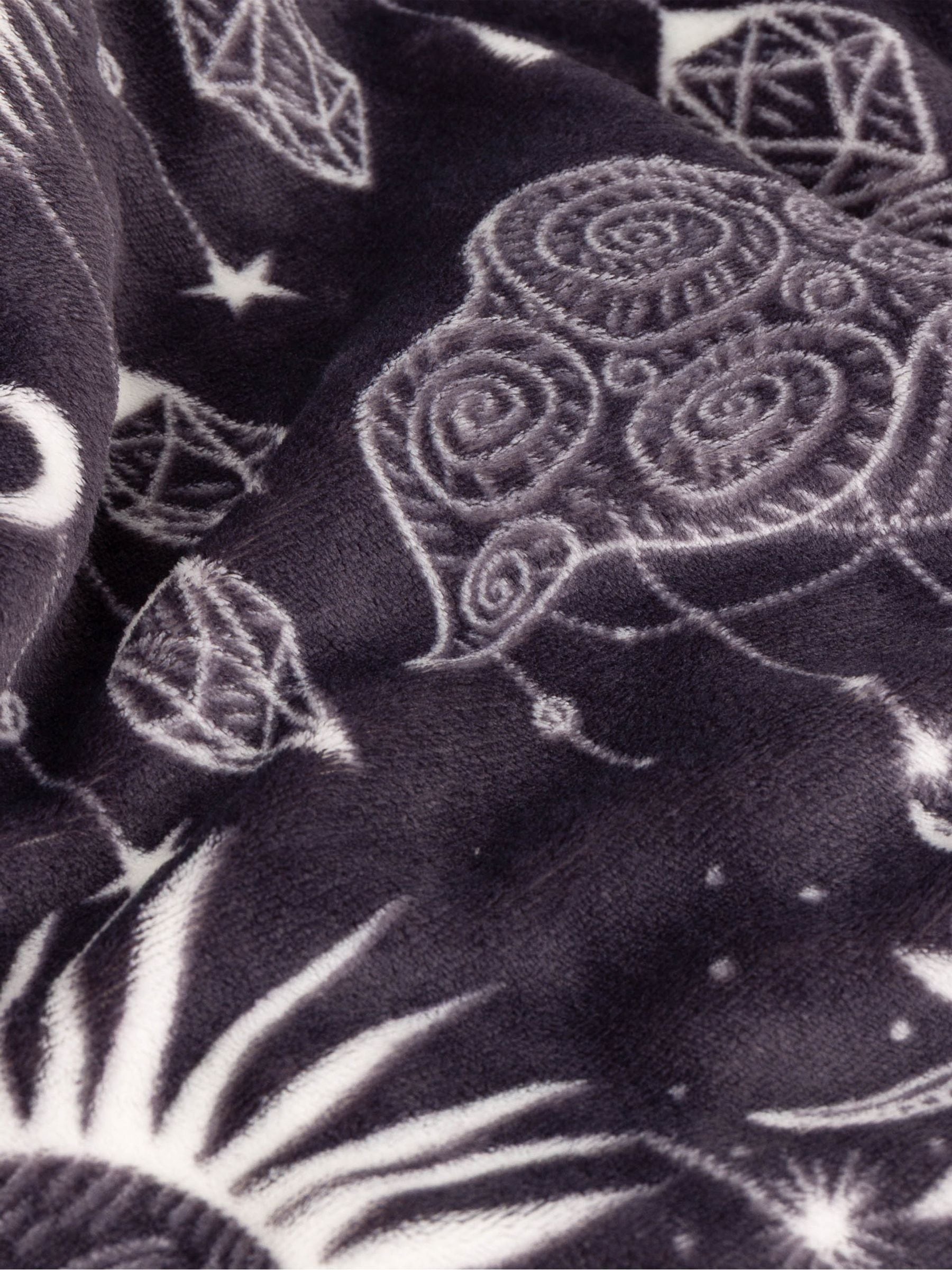Furn constellation sherpa fleece throw charcoal grey (British brand)