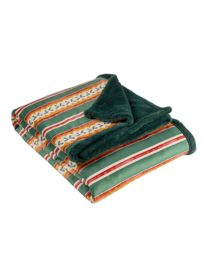 Furn Green Christmas faux fur throw 180x130cm (British brand)