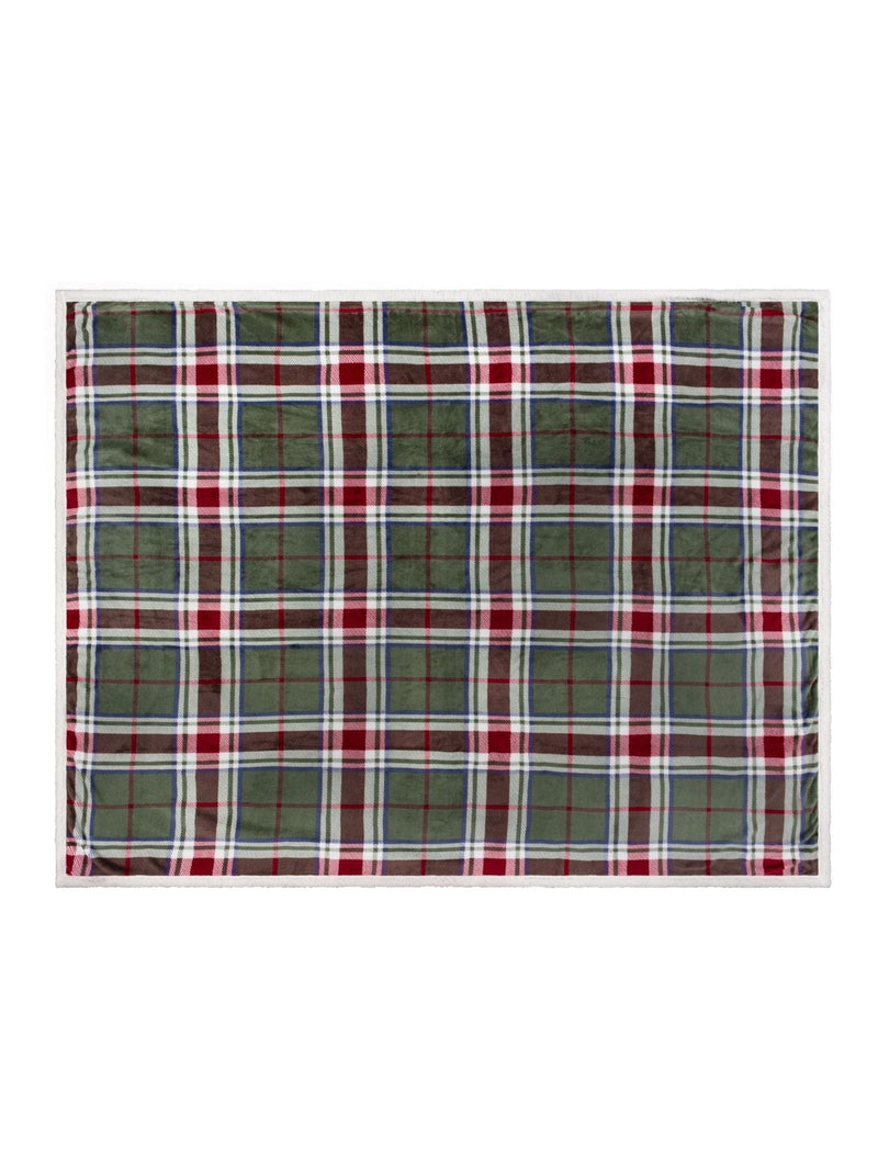 Wylder Green/Red Braemar Tartan Throw - British product