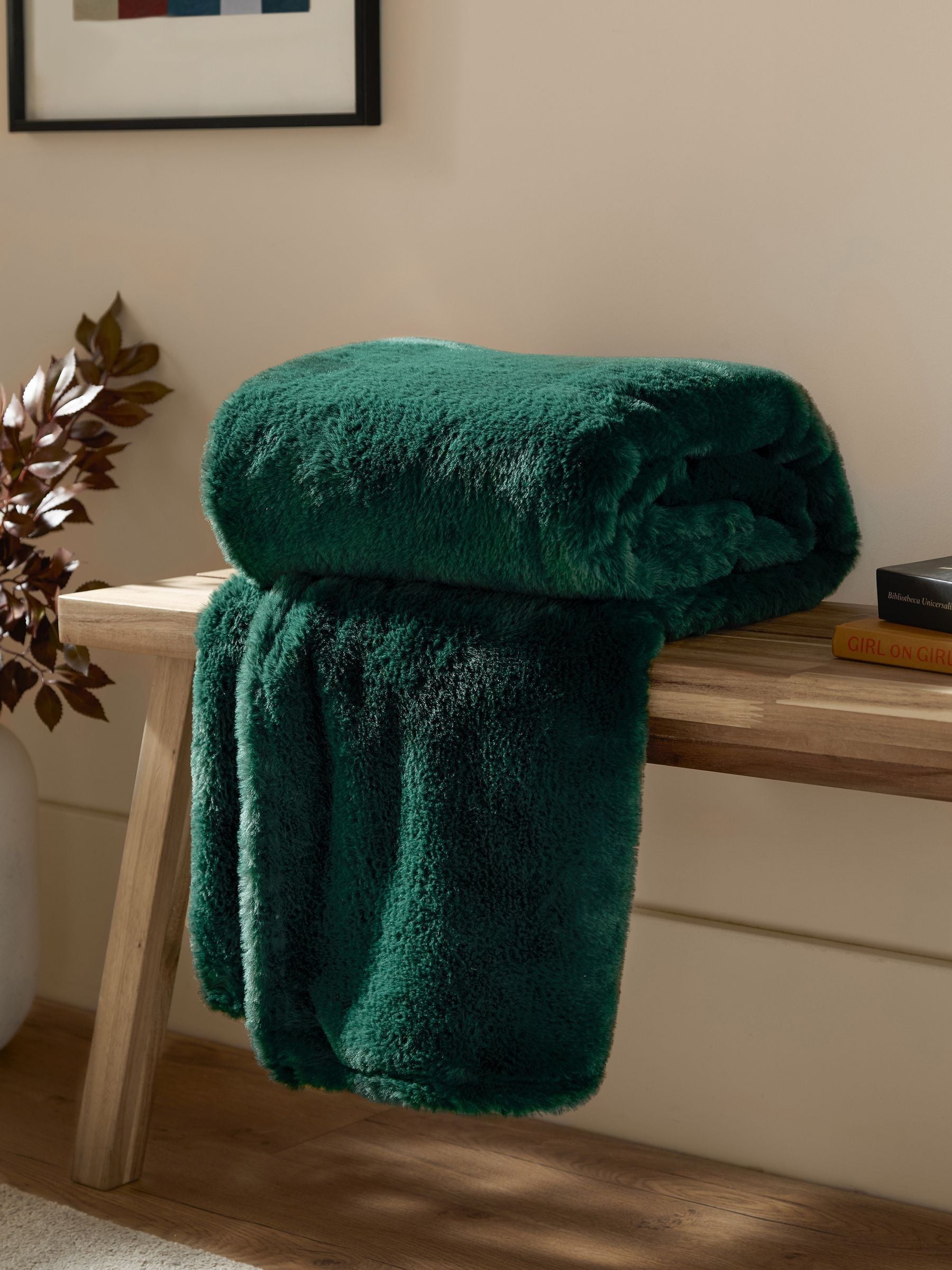 Furn Mocha Brown Kallu Faux Fur Throw 180cm x 130cm