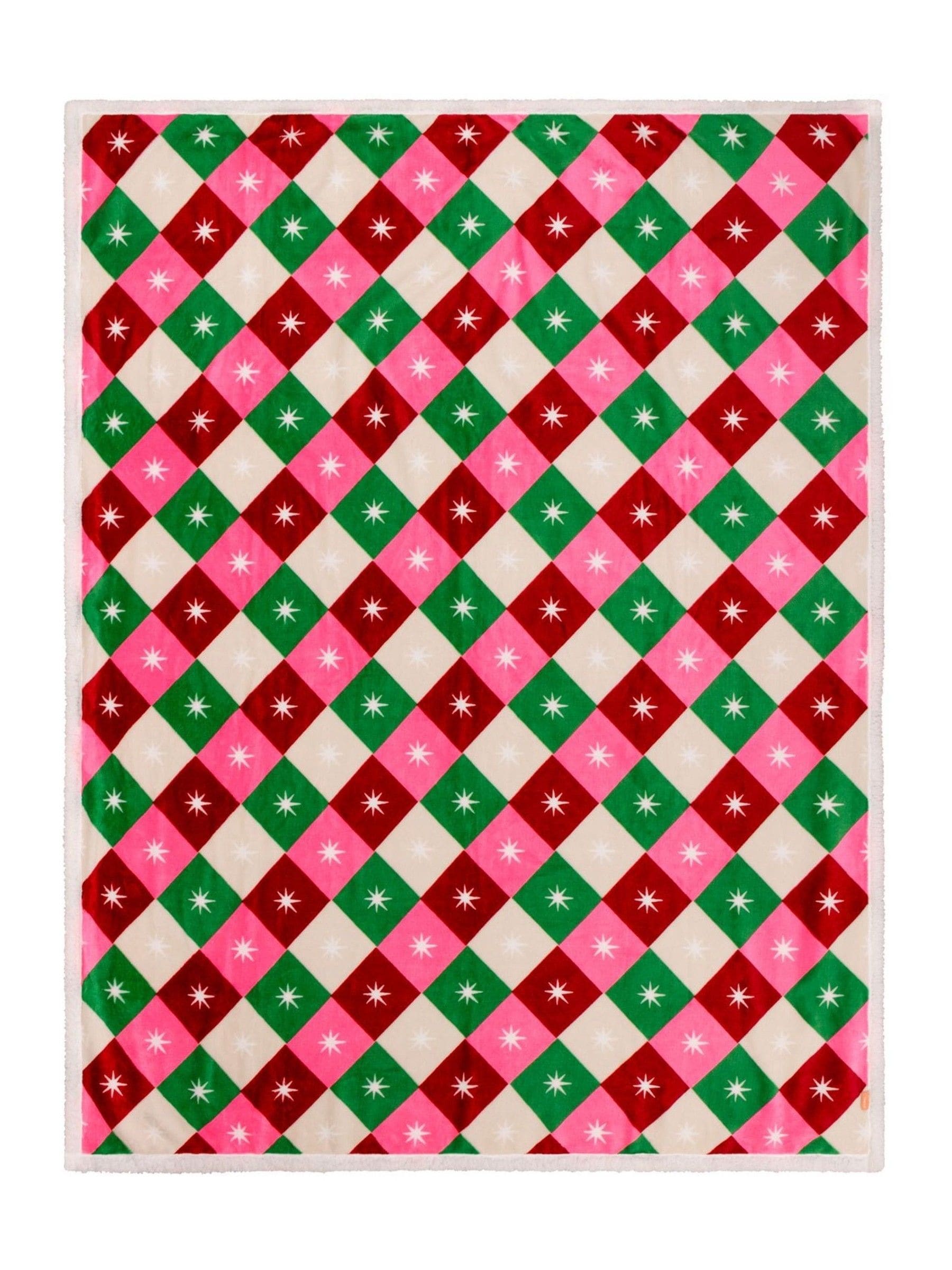 Furn multicolour Star Sherpa fleece throw - British product