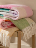 Furn Citrus Blush Maisie checked tasselled throw 180x130cm (British brand)