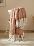 Furn Rust Orange Cozy Woven Tasselled Throw