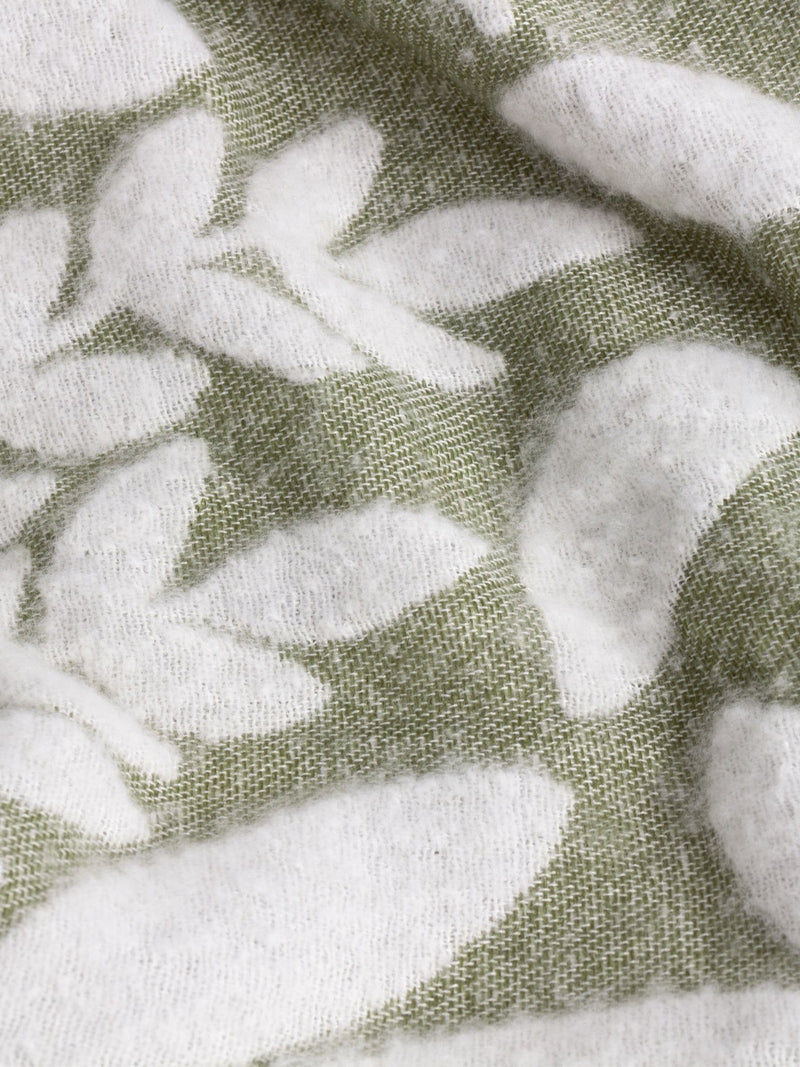 Wylder Olive Green Hazel Woven Throw (British brand)