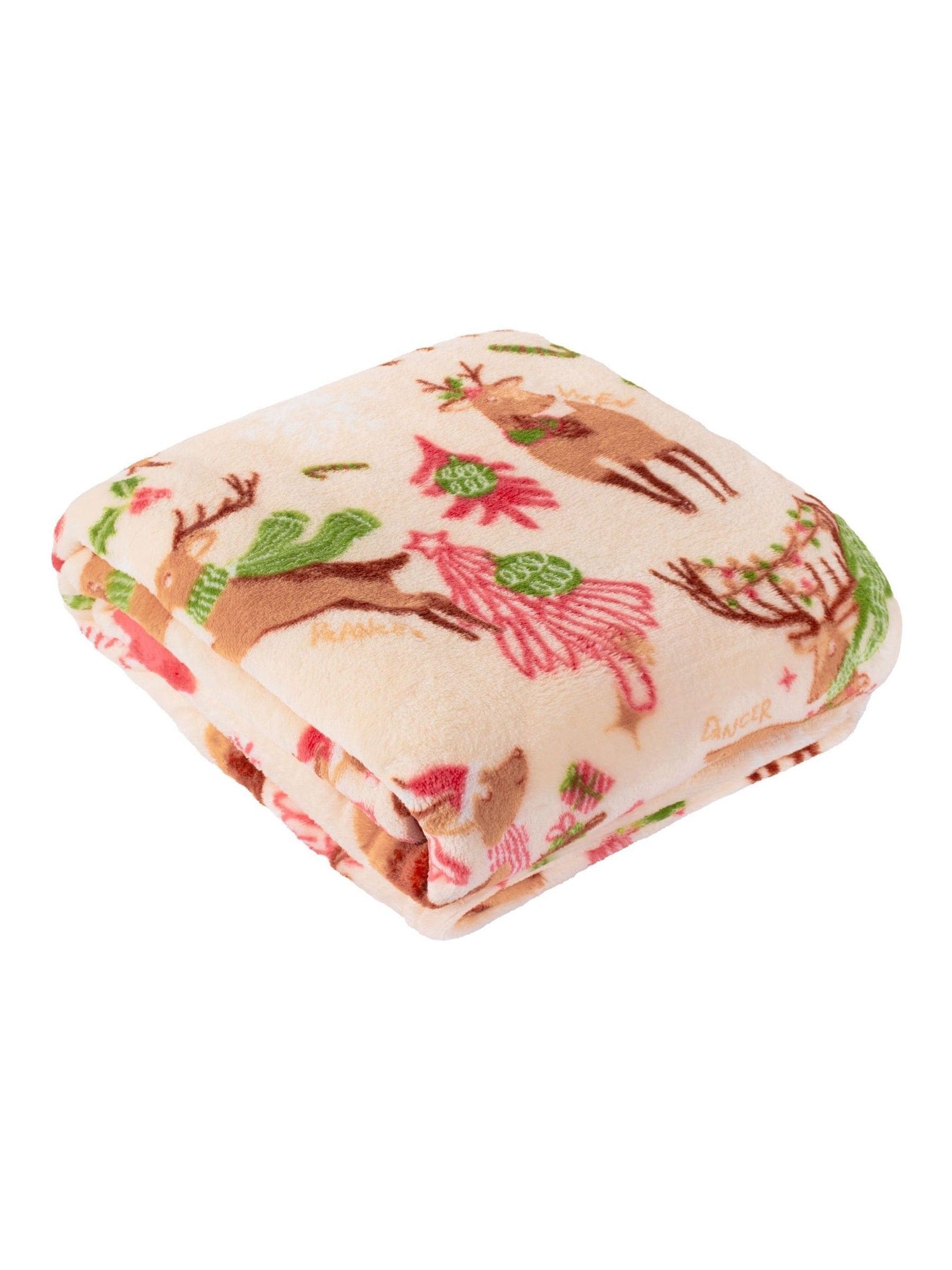 Duvet Day Christmas sleigh team fleece throw 150x130cm (British brand)