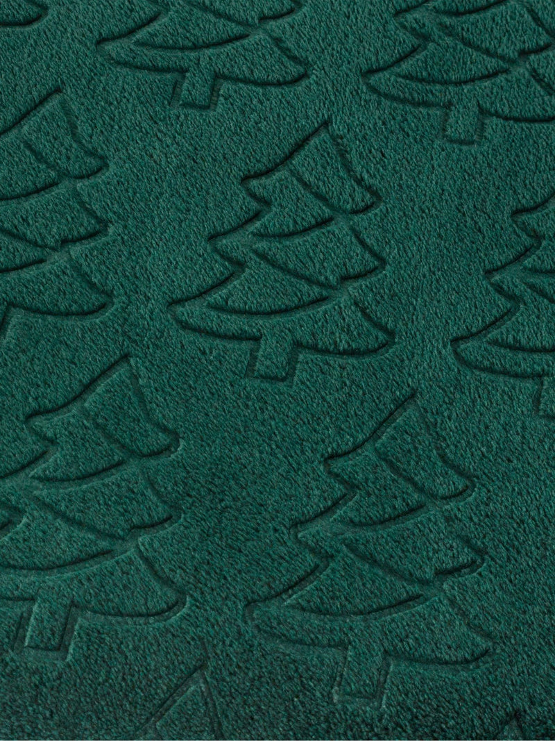 Furn Emerald Green Christmas Festive Trees Fleece Throw