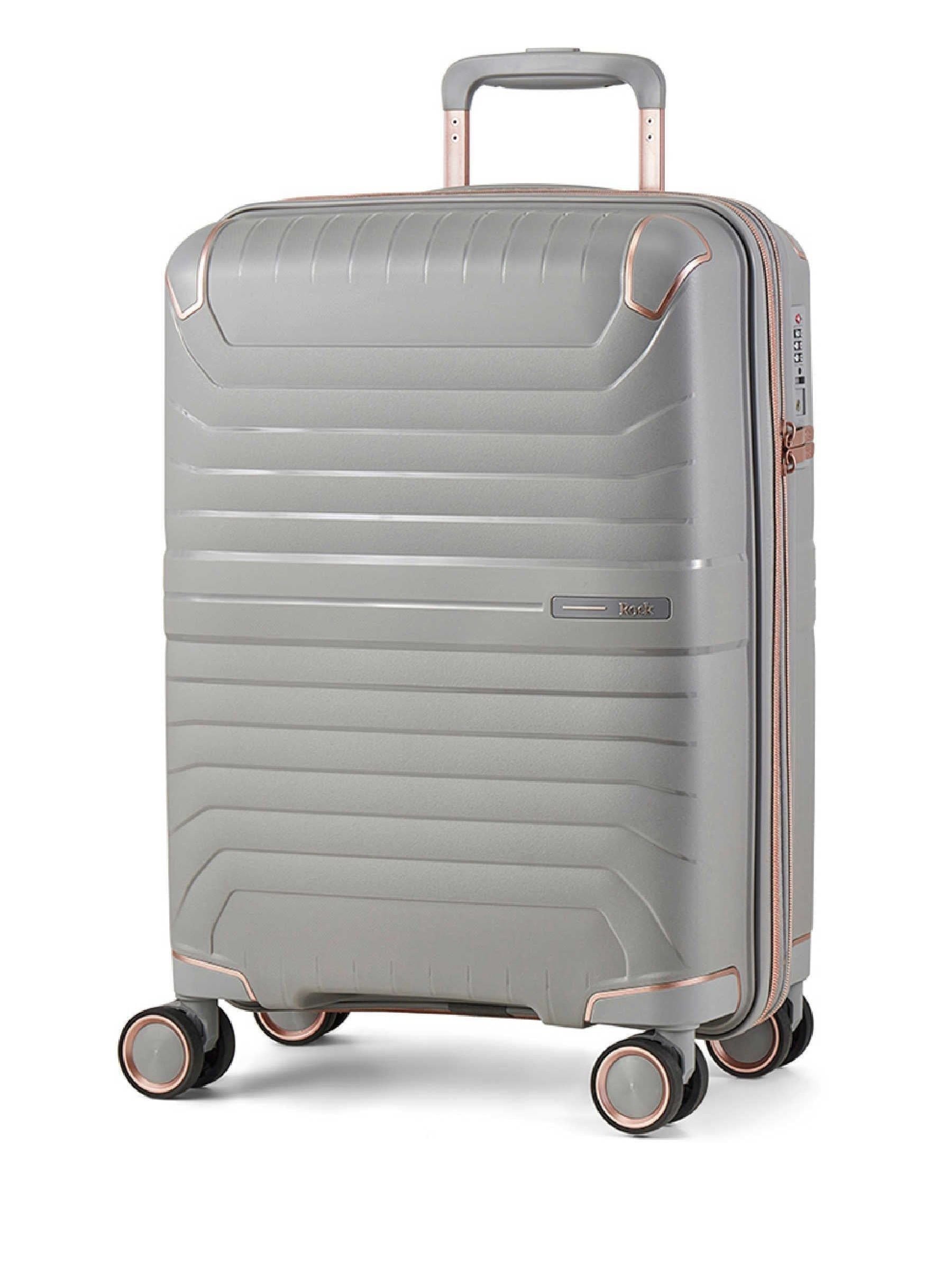 Rock Luggage Astrid cabin suitcase grey rose gold accents (British brand)