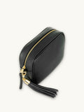 Apatchy black tassel leather cross-body bag - British product