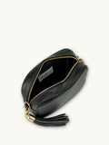 Apatchy black tassel leather cross-body bag - British product
