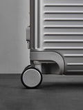 Rock Silver Axel aluminium cabin suitcase, British brand