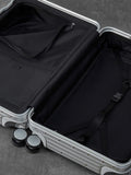 Rock Silver Axel aluminium cabin suitcase, British brand
