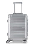 Rock Silver Axel aluminium cabin suitcase, British brand
