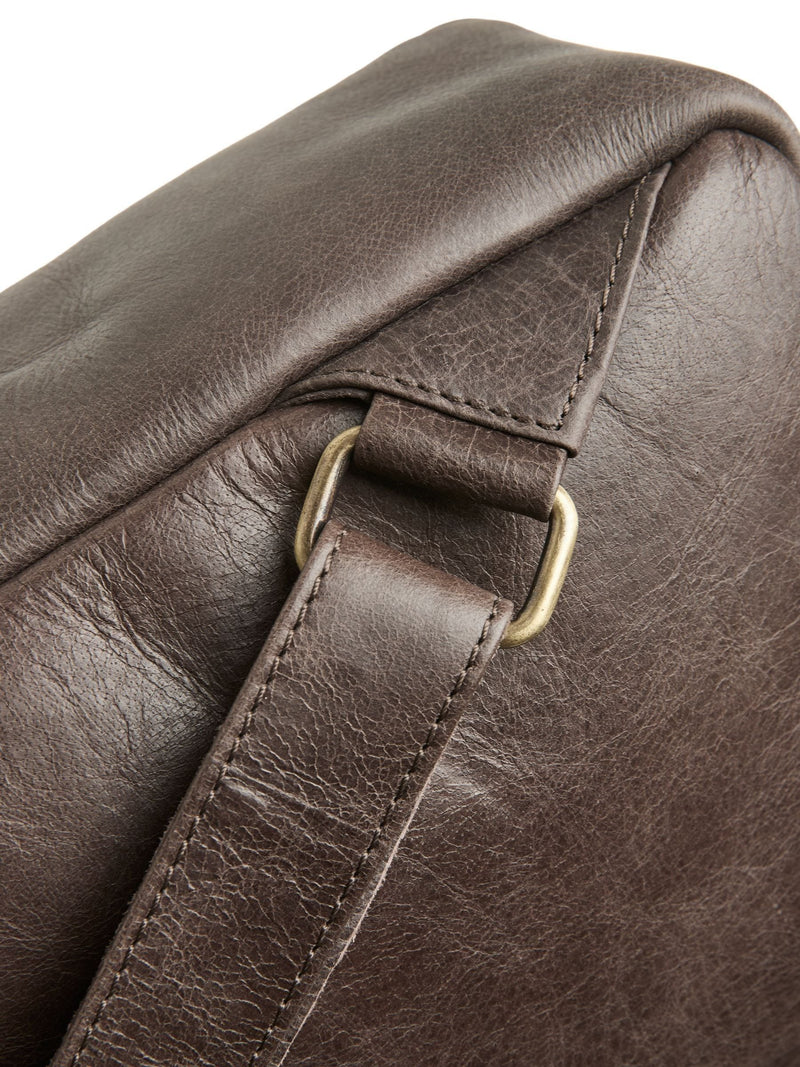 Celtic & Co. brown leather backpack with pocket - British product