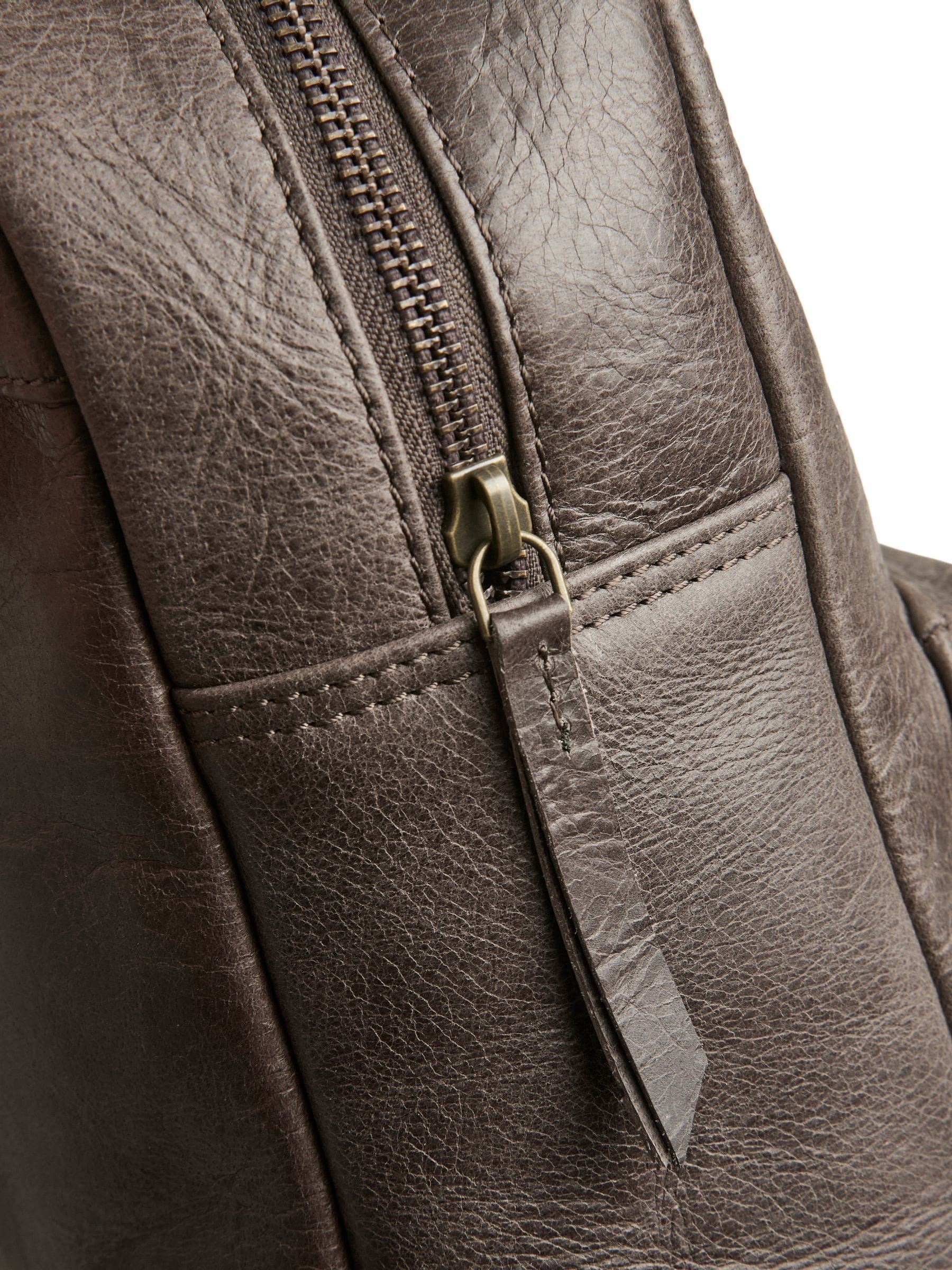 Celtic & Co. brown leather backpack with pocket - British product