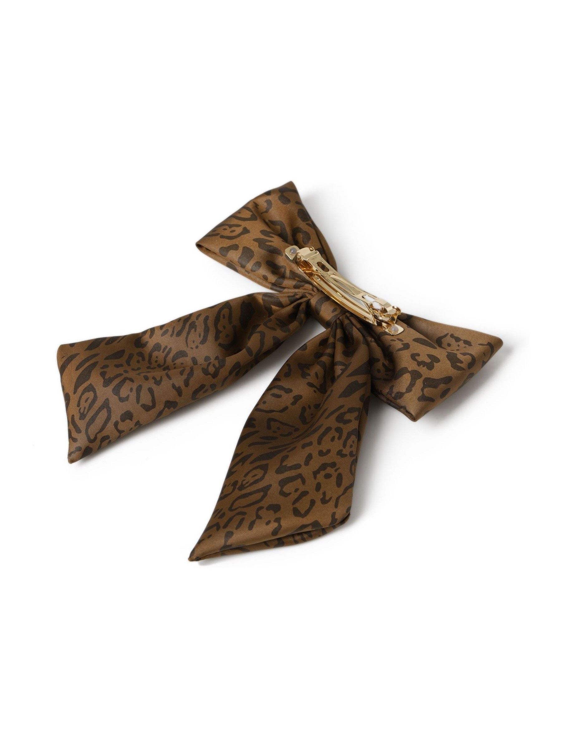 Aela leopard brown hair bow - British brand