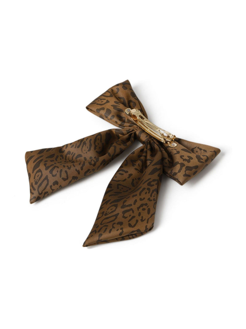 Aela leopard brown hair bow - British brand