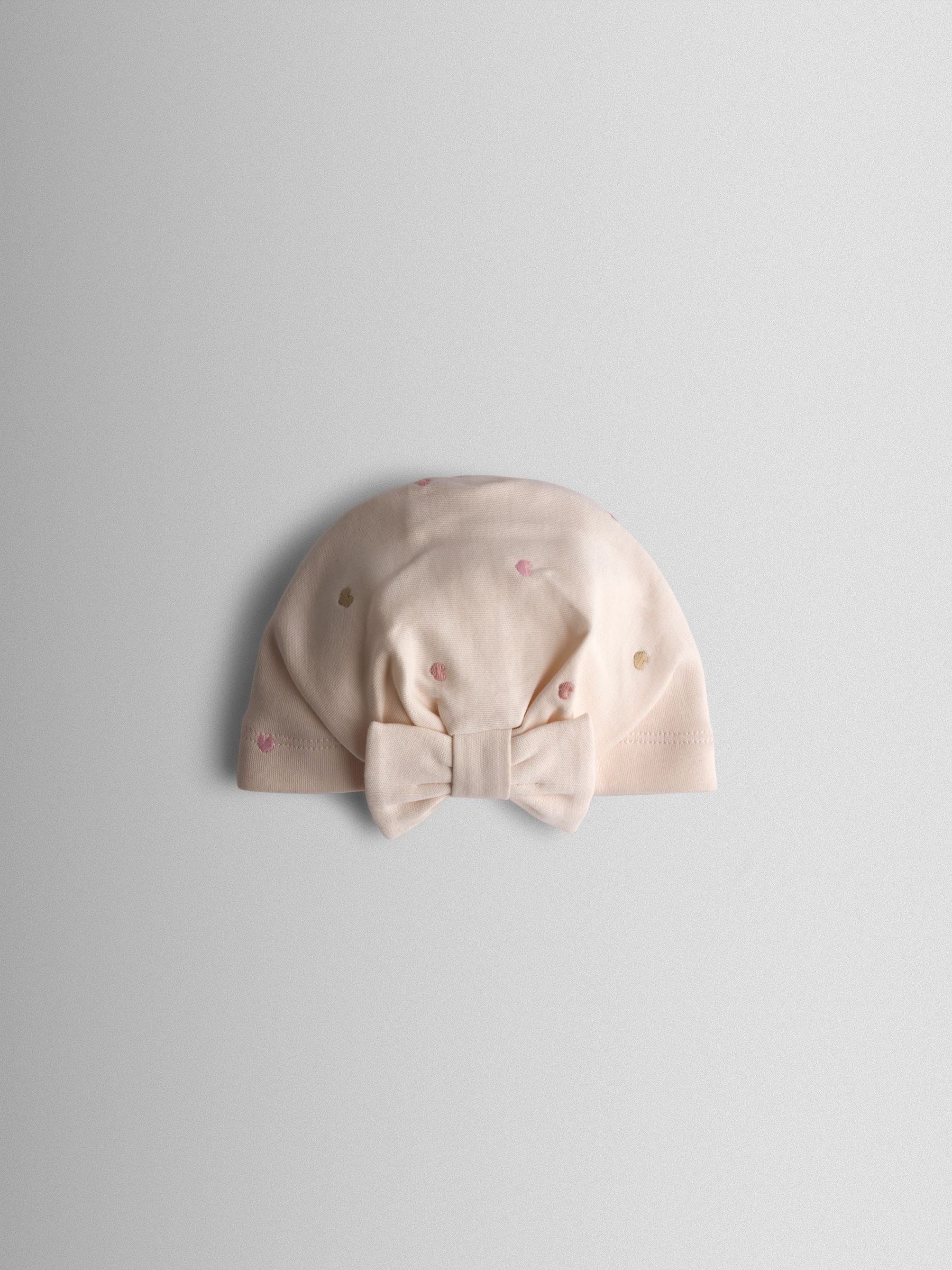 JoJo Maman Bebe cream heart embroidered turbans 2-pack - British product