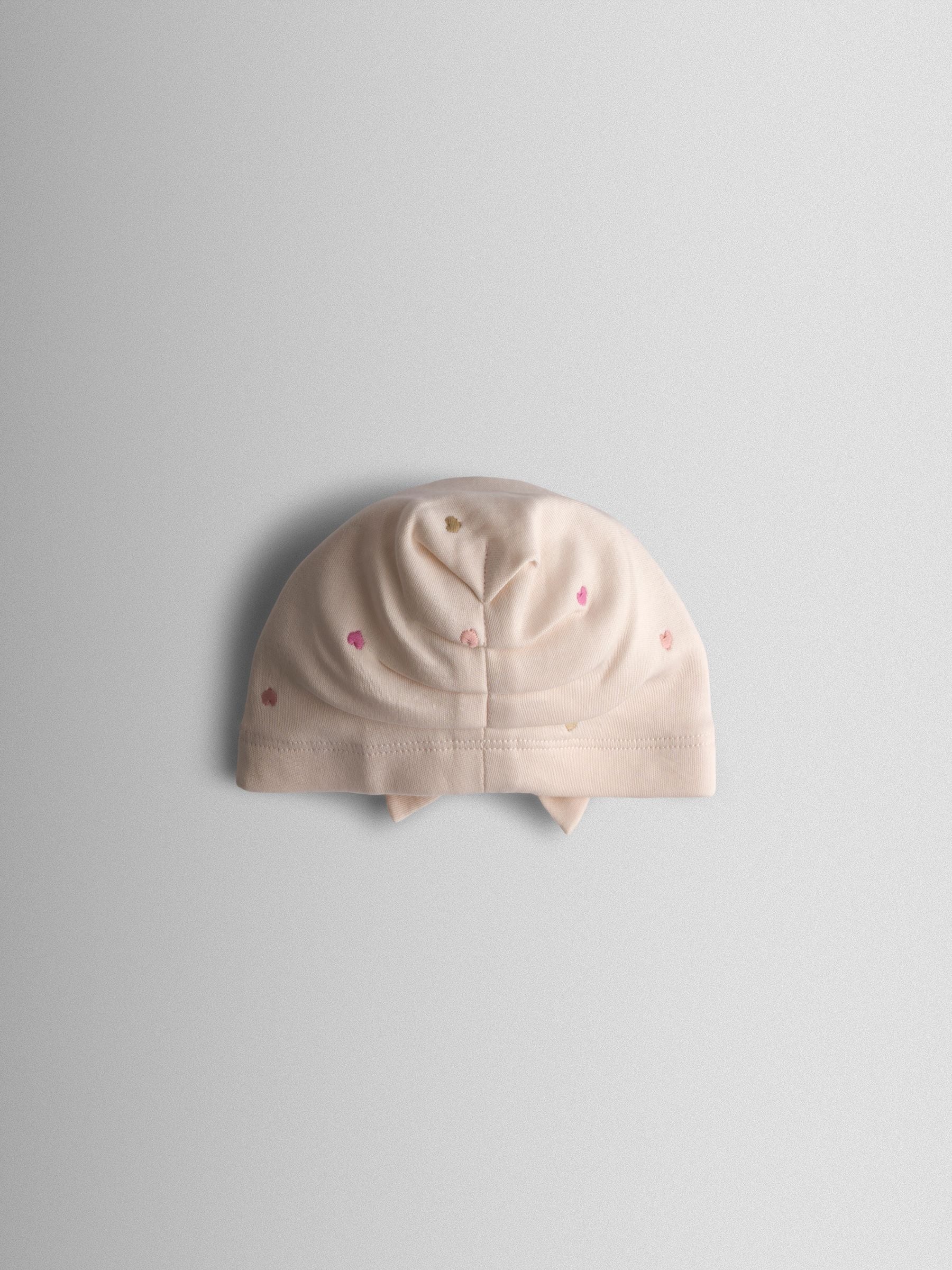 JoJo Maman Bebe cream heart embroidered turbans 2-pack - British product