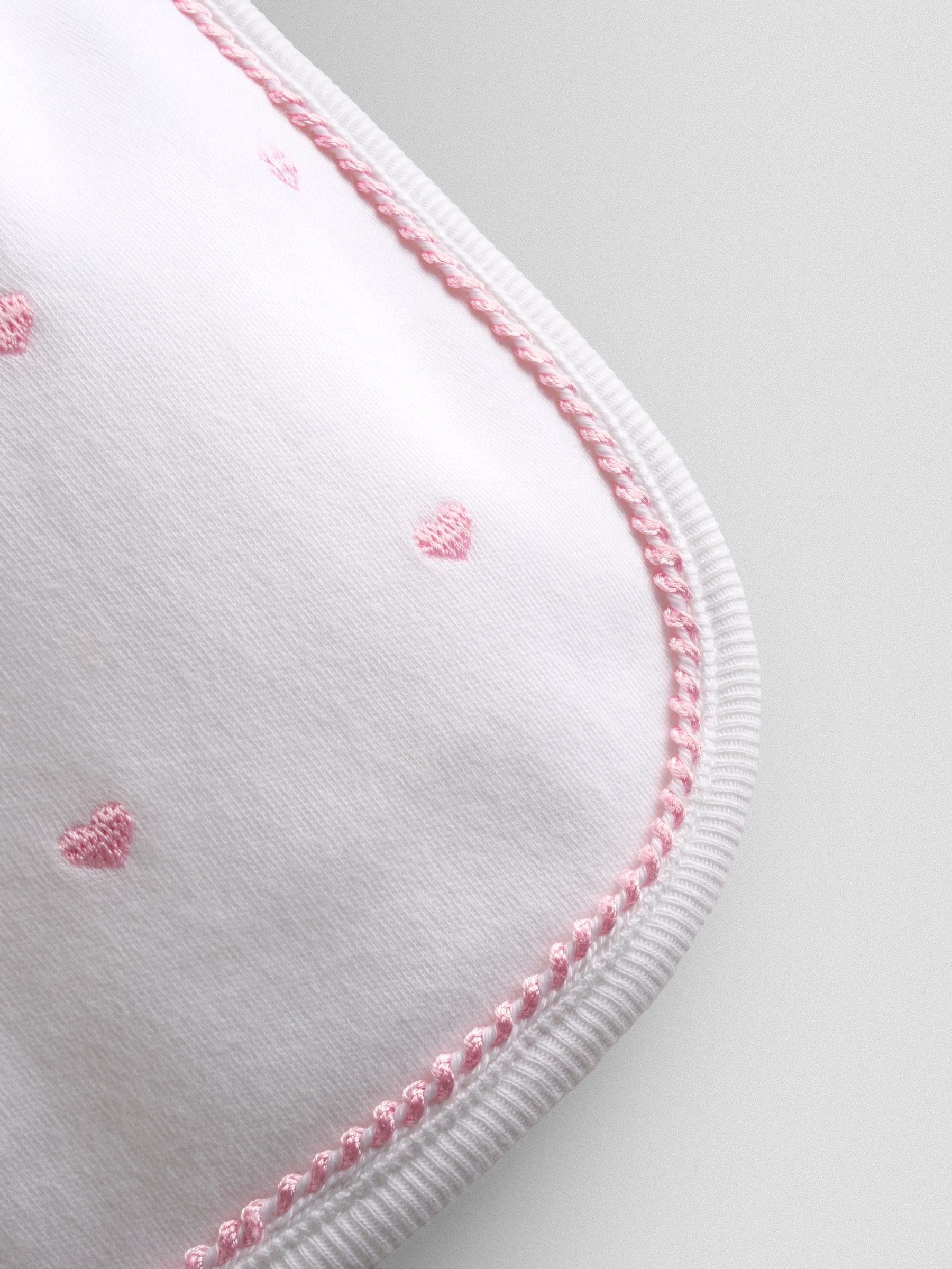 JoJo Maman Bébé pink heart hat and bib set (British brand)