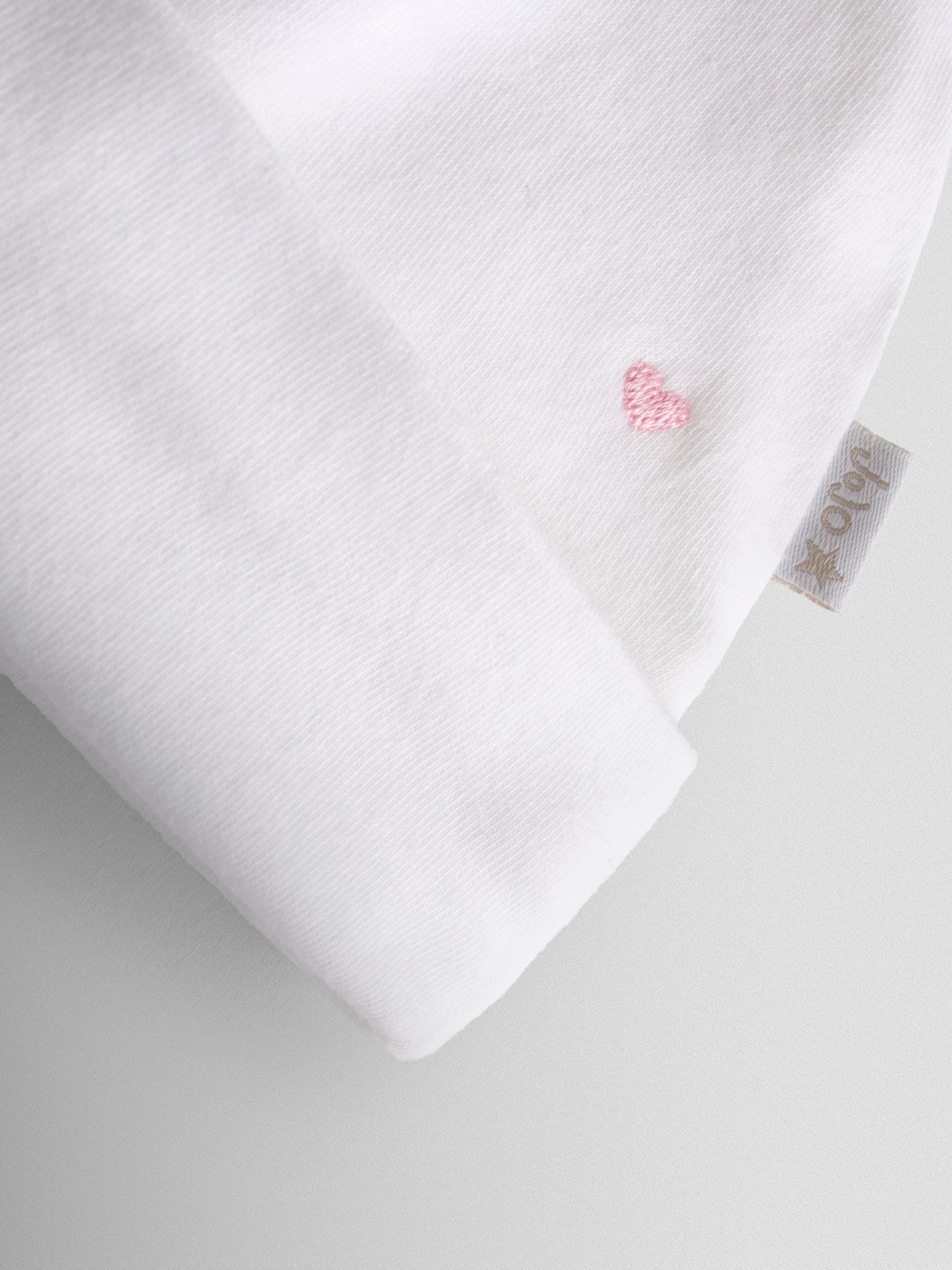 JoJo Maman Bébé pink heart hat and bib set (British brand)