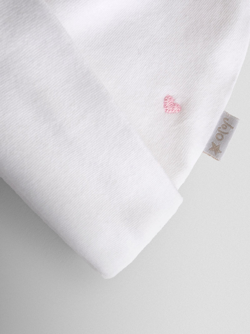 JoJo Maman Bébé pink heart hat and bib set (British brand)