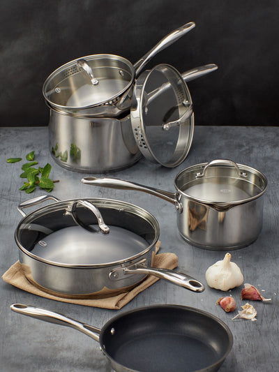 Next Stellar 5-teiliges silbernes Profile Draining Kochgeschirr-Set – Online kaufen bei McGrocer