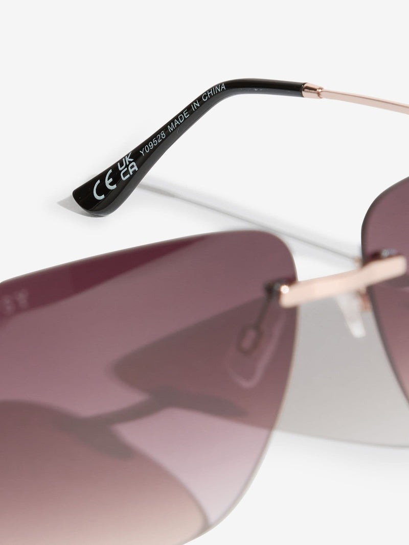 Lipsy sunglasses black square rimless (British brand)