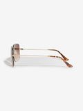Lipsy Brown Square Rimless Sunglasses