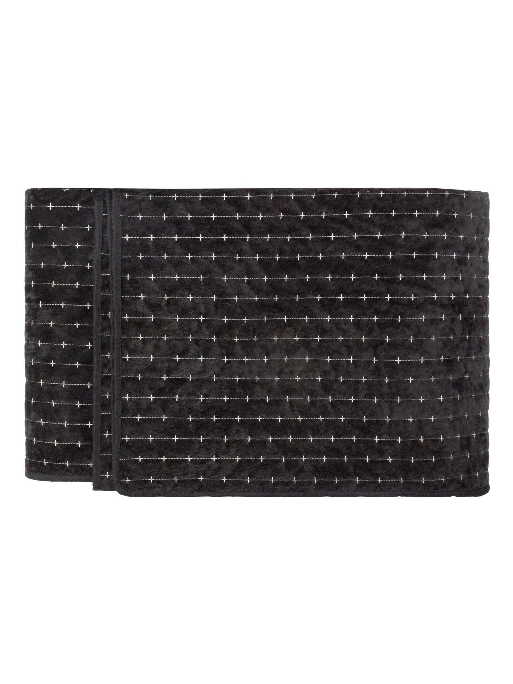 Paoletti Black Henley Pin-Cord Bedspread