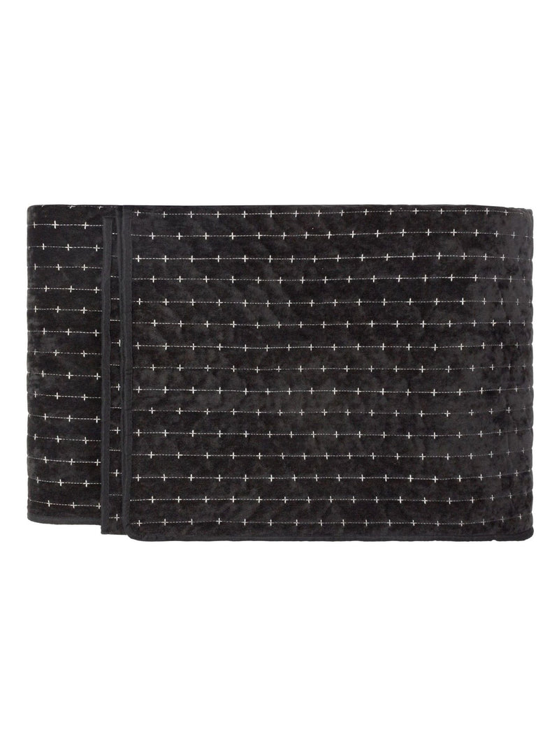 Paoletti Black Henley Pin-Cord Bedspread
