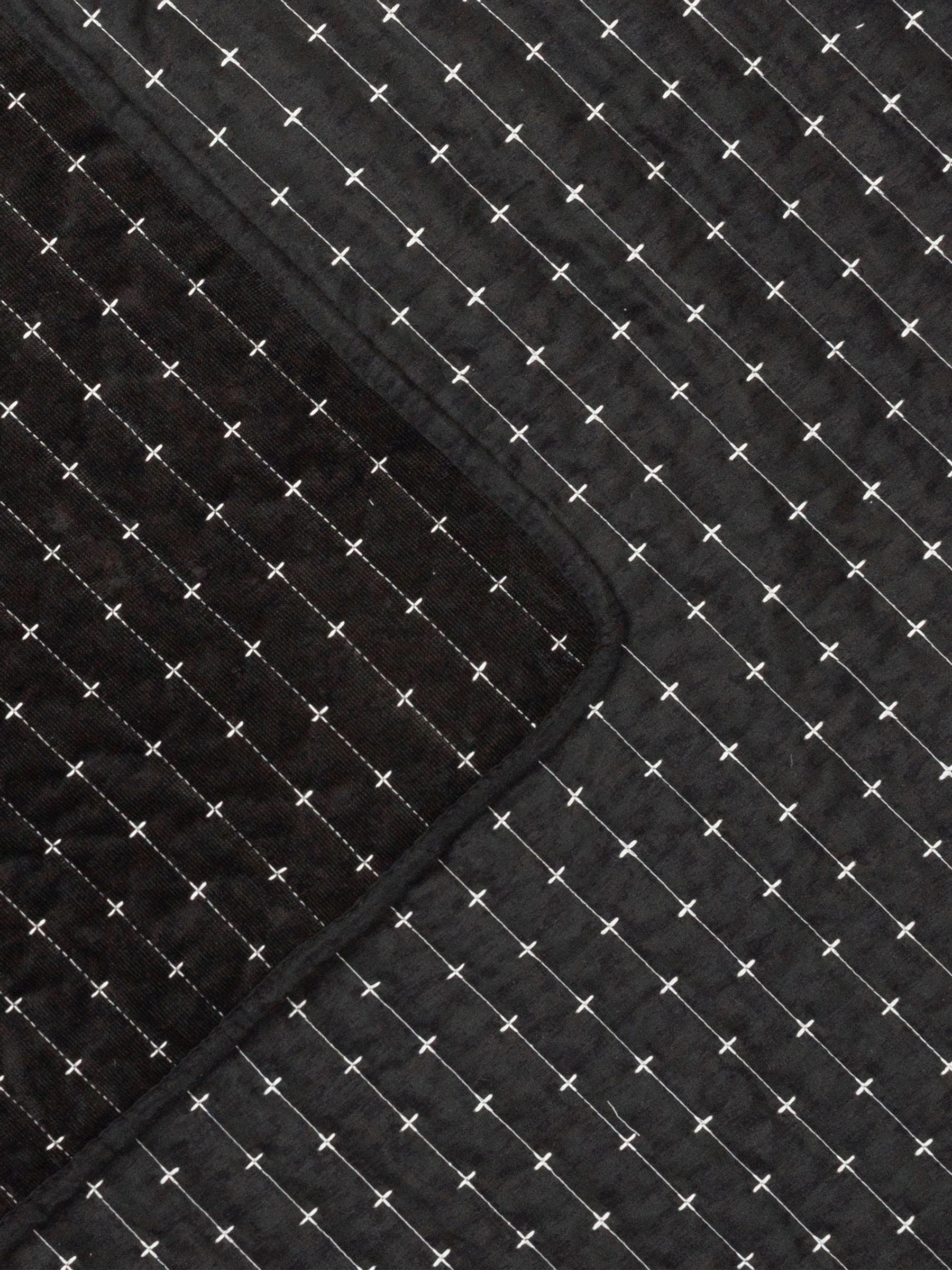 Paoletti Black Henley Pin-Cord Bedspread