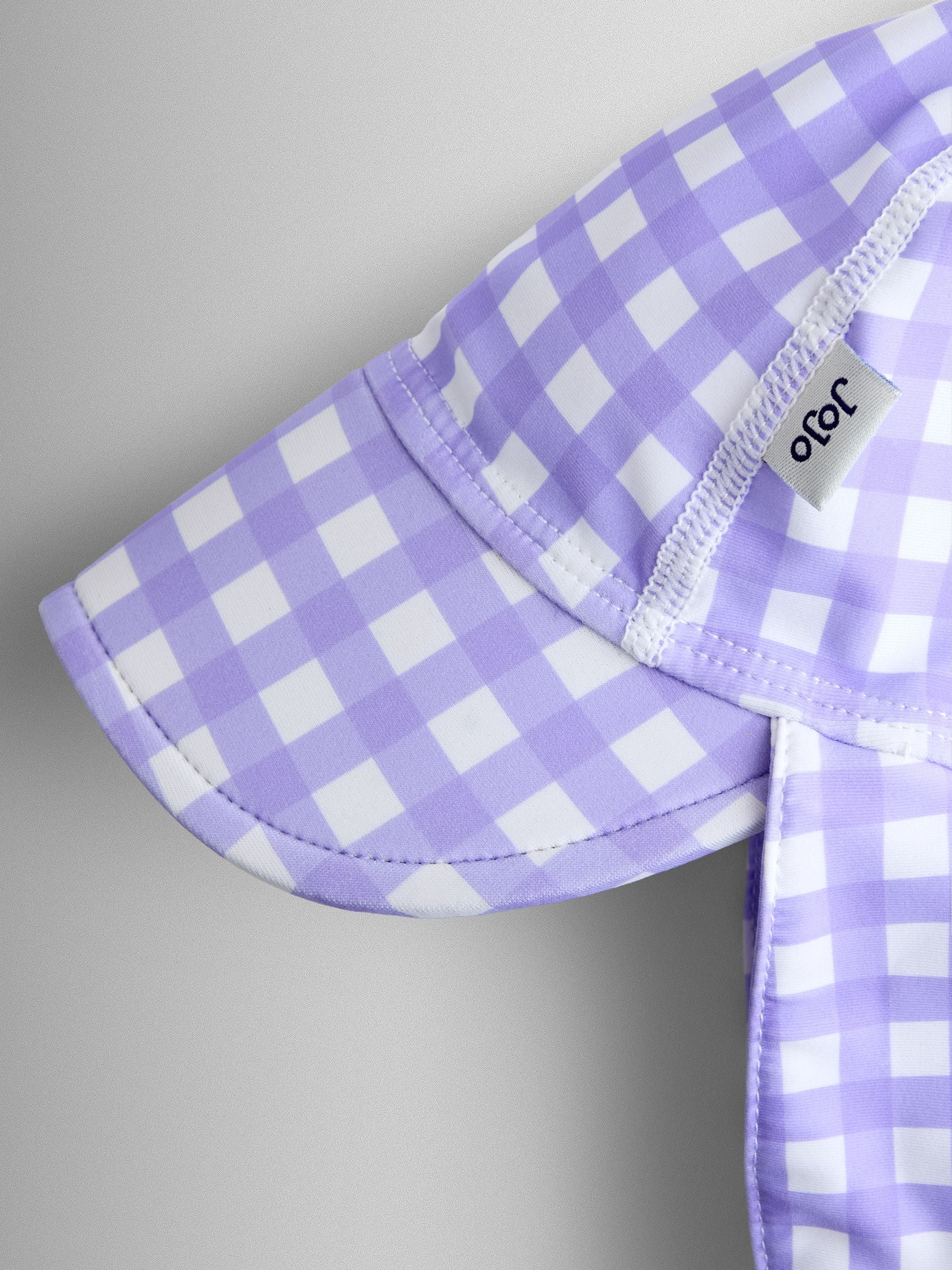 JoJo Maman Bébé Lilac Gingham UV swim hat, UK version