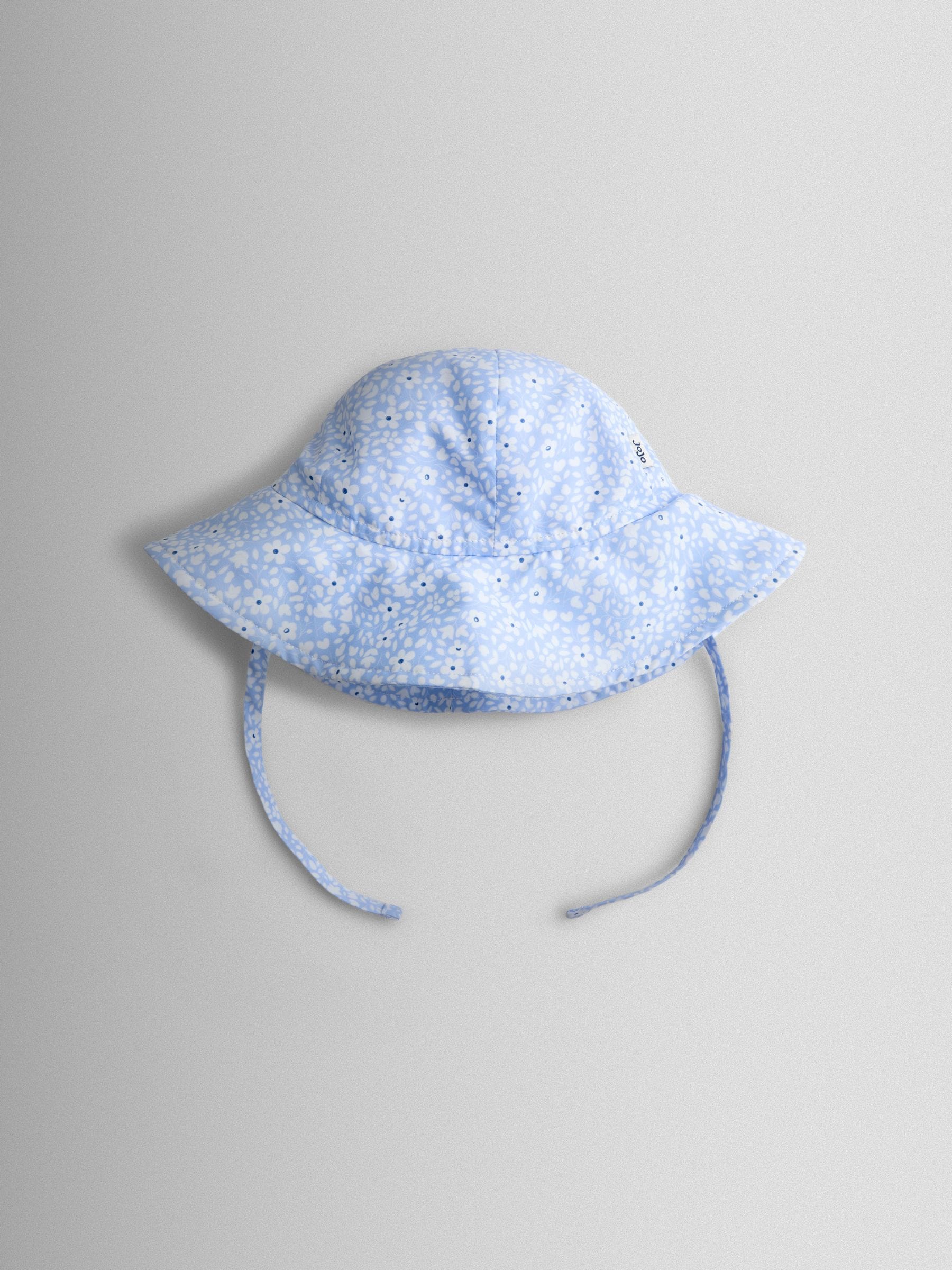 JoJo Maman Bébé blue ditsy floppy swim hat - British product