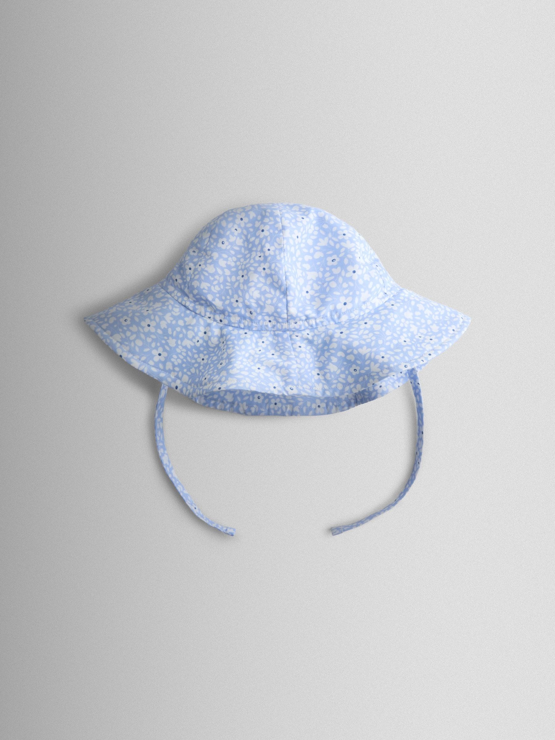 JoJo Maman Bébé blue ditsy floppy swim hat - British product
