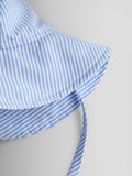JoJo Maman Bébé blue cherry stripe floppy swim hat, UK version