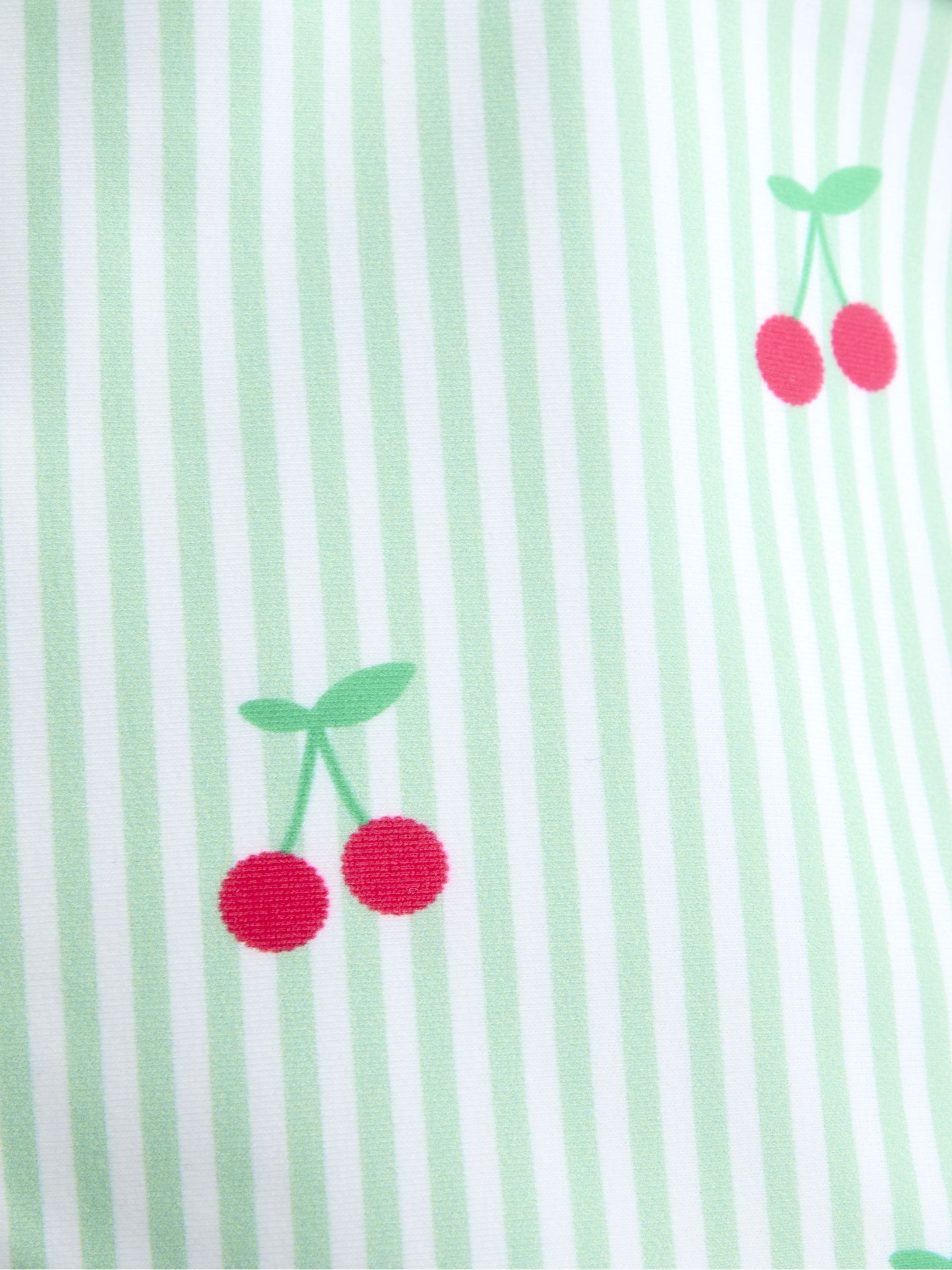 JoJo Maman Bébé swim hat Green Cherry Stripe, imported from the UK