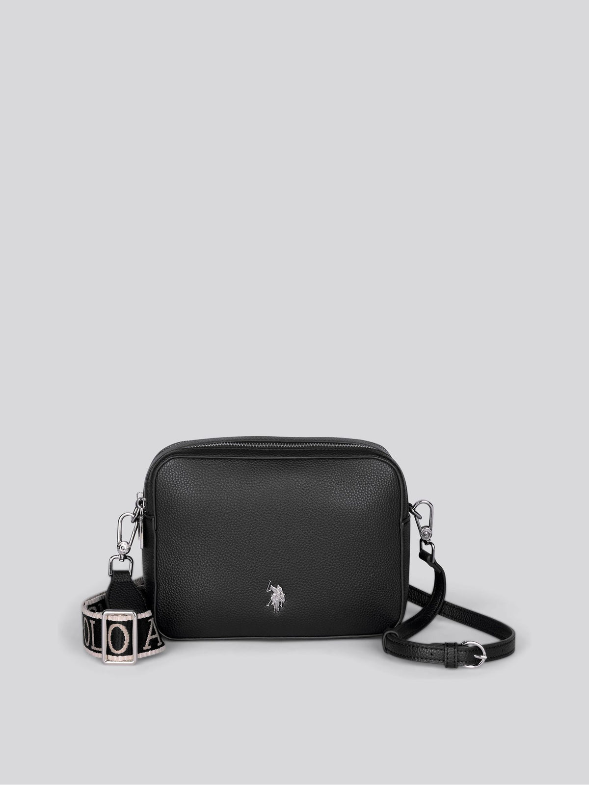 U.S. Polo Assn. Black Mansion double zip cross-body bag (British brand)