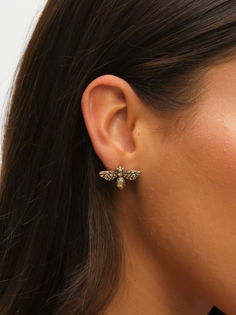 Insect Stud Earrings 2 Pack in Gold Tone with Polished Finish