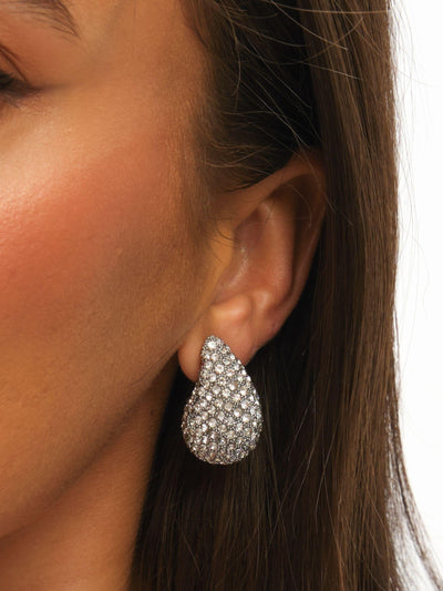 Next Mood Boucles d'oreilles clous dôme en cristal argenté - Acheter en ligne sur McGrocer