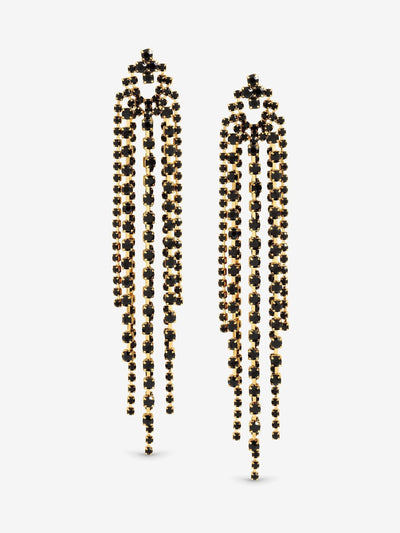 Multi Strand Krystall Dingleøreringer med Stift og Sommerfugllås, 100 mm lengde