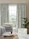 Laura Ashley sage green Lloyd pencil pleat curtains - British product